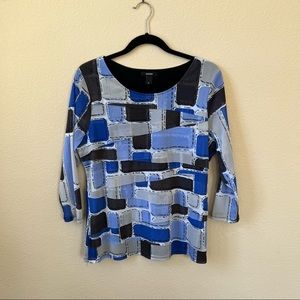 Alfani Blue Print Top Size XL